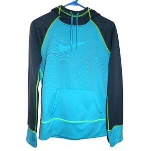 NIKE Therma-Fit blue & gray 100% polyester pullover hoodie woman's size S